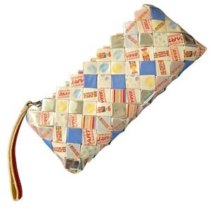 NAHUI OLLIN Smarties recycled candy wrapper clutch wristlet purse zipper new